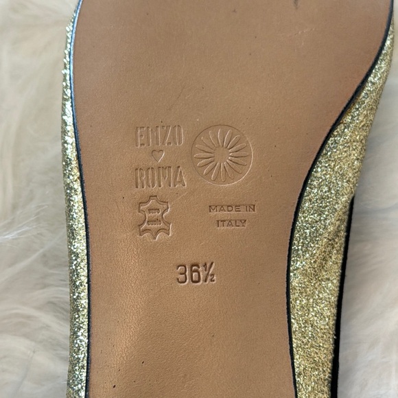NWOT Vintage Enzo Albanese Roma Gold Coin Suede Embellished Flats size EU 36.5 - Picture 11 of 12